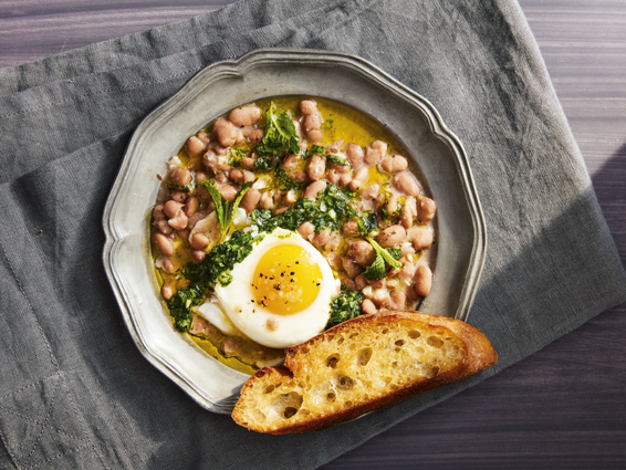 One-Pot Saucy Beans and Eggs Recipe