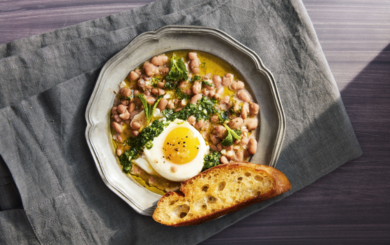 One-Pot Saucy Beans and Eggs Recipe