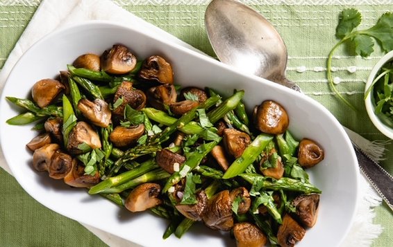Roasted Asparagus and Mushrooms